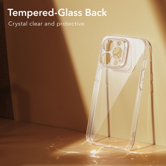 ESR Ice Shield Back Case priekš Apple iPhone 14 Pro - Caurspīdīgs - triecienizturīgs silikona-stikla aizmugures apvalks / bampers-vāciņš