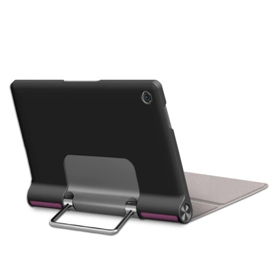 PU Leather Shock-Absorption Tablet Cover with Kickstand priekš Lenovo Yoga Tab 11 J706 - Violets - sāniski atverams maciņš ar stendu