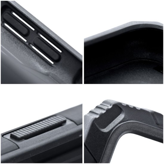 Nitro Armored Hybrid Back Case priekš Apple iPhone 14 Plus - Melns - triecienizturīgs silikona-plastikāta aizmugures apvalks ar gredzenu / bampers-vāciņš