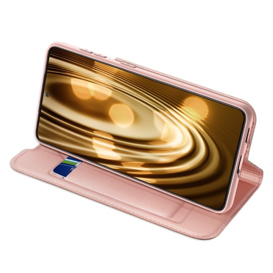 Dux Ducis Skin Pro series priekš Samsung Galaxy S23 5G S911 - Rozā Zelts - sāniski atverams maciņš ar magnētu un stendu
