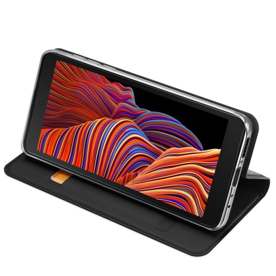 Dux Ducis Skin Pro series priekš Samsung Galaxy Xcover 6 Pro G736 - Melns - sāniski atverams maciņš ar magnētu un stendu