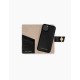 iDeal of Sweden Cora SS21 Wallet Case priekš Apple iPhone 14 - Jet Black Croco - mākslīgās ādas sāniski atverams maciņš ar bamperu uz magnēta