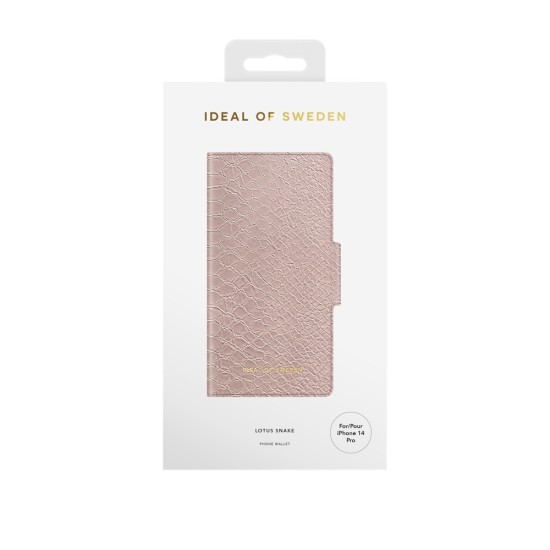 iDeal of Sweden Atelier AW20 Wallet Case priekš Apple iPhone 14 Pro - Lotus Snake - mākslīgās ādas sāniski atverams maciņš ar bamperu uz magnēta