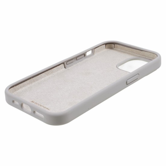 Mercury Silicone Case (Microfiber Soft Touch) priekš Apple iPhone 15 - Pelēks - matēts silikona aizmugures apvalks (bampers vāciņš)