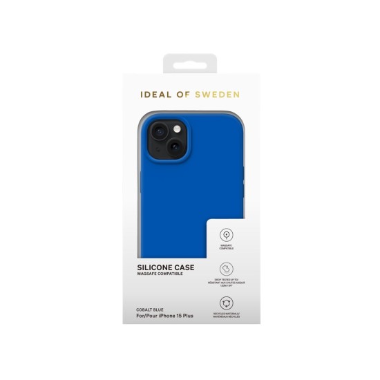 iDeal of Sweden Silicone MagSafe Back Case priekš Apple iPhone 15 Plus - Cobalt Blue - silikona aizmugures apvalks / bampers-vāciņš