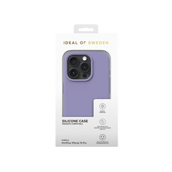 iDeal of Sweden Silicone MagSafe Back Case priekš Apple iPhone 15 Pro - Purple - silikona aizmugures apvalks / bampers-vāciņš