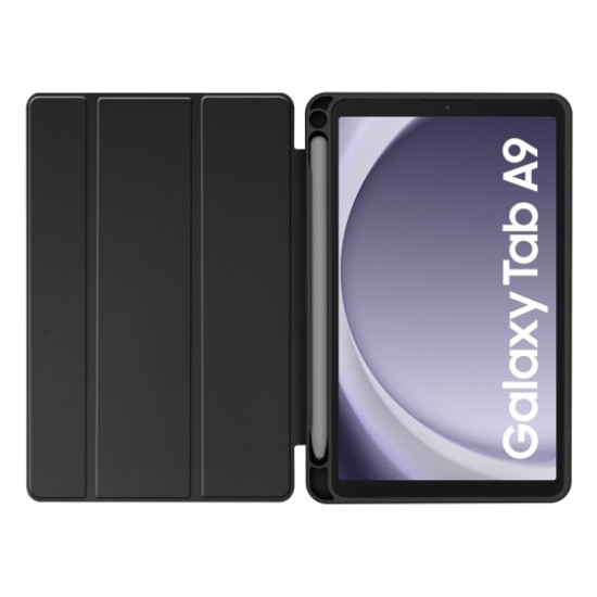 Tech-Protect SC Pen Hybrid Book Case priekš Samsung Galaxy Tab A9 X110 / X115 - Melns - sāniski atverams maciņš ar magnētu un stendu