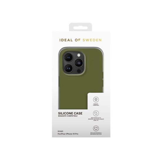 iDeal of Sweden Silicone MagSafe Back Case priekš Apple iPhone 14 Pro - Khaki - silikona aizmugures apvalks / bampers-vāciņš