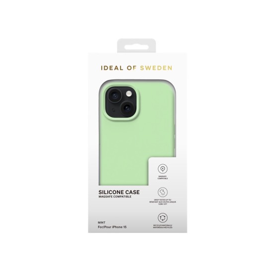 iDeal of Sweden Silicone MagSafe Back Case priekš Apple iPhone 15 - Mint - silikona aizmugures apvalks / bampers-vāciņš