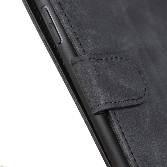 Khazneh Vintage Style PU Leather Book Case with Clasp priekš Nokia G60 - Melns - sāniski atverams maciņš ar magnētu un stendu