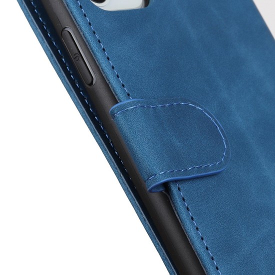 Khazneh Vintage Style PU Leather Book Case with Clasp priekš Nokia G60 - Zils - sāniski atverams maciņš ar magnētu un stendu