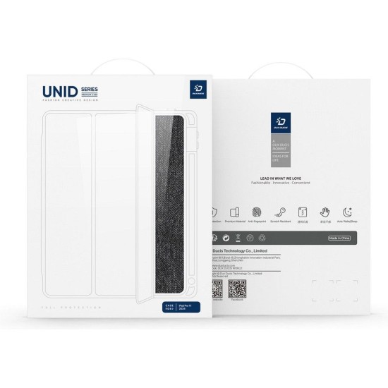 Dux Ducis Unid Foldable Book Case with Pencil Storage priekš Apple iPad Pro 11 (2024) - Melns - sāniski atverams maciņš ar stendu