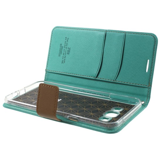 RoarKorea Simply Life Diary Samsung Galaxy J1 J100 - Gaiši Zils - sāniski atverams maciņš ar stendu (ādas maks, grāmatiņa, leather book wallet case cover stand)