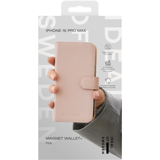 iDeal of Sweden Magnet Wallet+ Case для Apple iPhone 16 Pro Max - Pink - чехол-книжка из искусственной кожи с бампером на магните