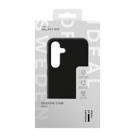 iDeal of Sweden Silicone Back Case priekš Samsung Galaxy S25 5G S931 / S24 5G S921 - Black - silikona aizmugures apvalks / bampers-vāciņš