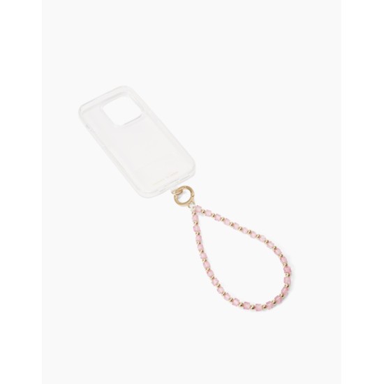 iDeal of Sweden Phone Wristlet Strap - Light Pink - metāliska rokas siksniņa ar pērlītēm