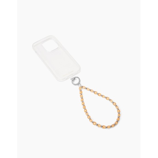 iDeal of Sweden Phone Wristlet Strap - Orange Spritz - metāliska rokas siksniņa ar pērlītēm