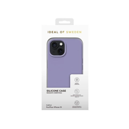 iDeal of Sweden Silicone MagSafe Back Case priekš Apple iPhone 15 - Purple - silikona aizmugures apvalks / bampers-vāciņš