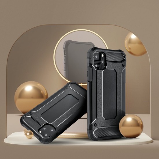 Forcell Armor Case priekš Samsung Galaxy S21 G991 - Melns - triecienizturīgs silikona aizmugures apvalks / bampers-vāciņš