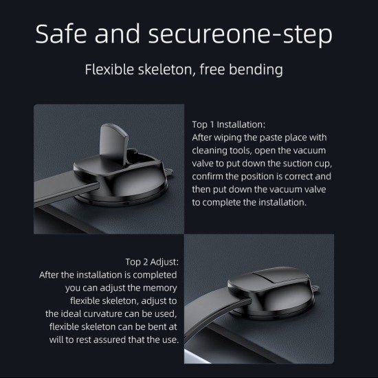 Forcell F-Grip MagFlex Magnetic Phone Holder with MagSafe for Dashboard / Windshield - Melns - Universāls stiprinājums uz automašīnas paneļa vai loga