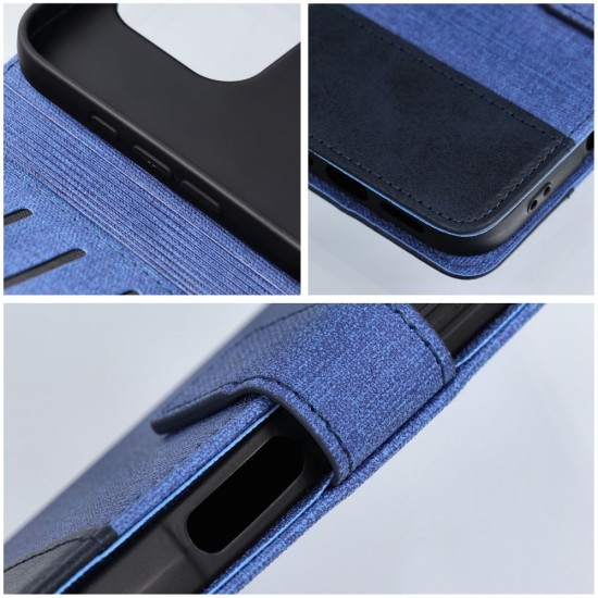 Gomma Book Case priekš Xiaomi Redmi Note 14 4G (163.25 mm) - Zils - sāniski atverams maciņš ar magnētu un stendu