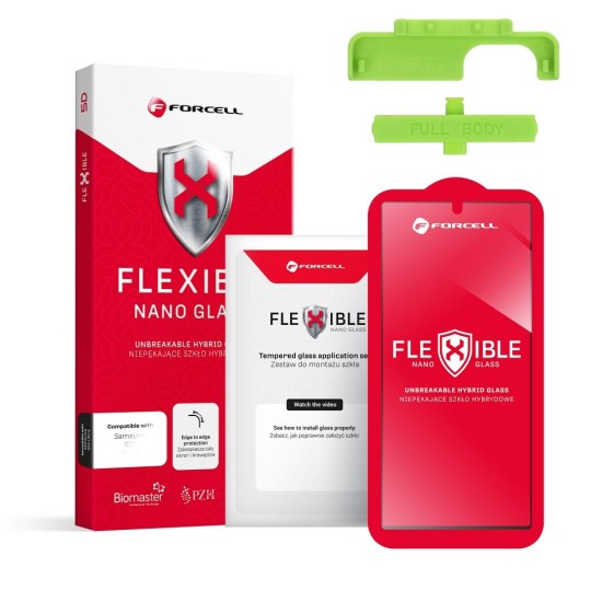 Forcell 5D Flexible Nano (Fingerprint Friendly) Tempered Glass (Hot Bending) priekš Samsung Galaxy S25 Ultra 5G S938 - Melns - Ekrāna Aizsargstikls / Bruņota Stikla Aizsargplēve