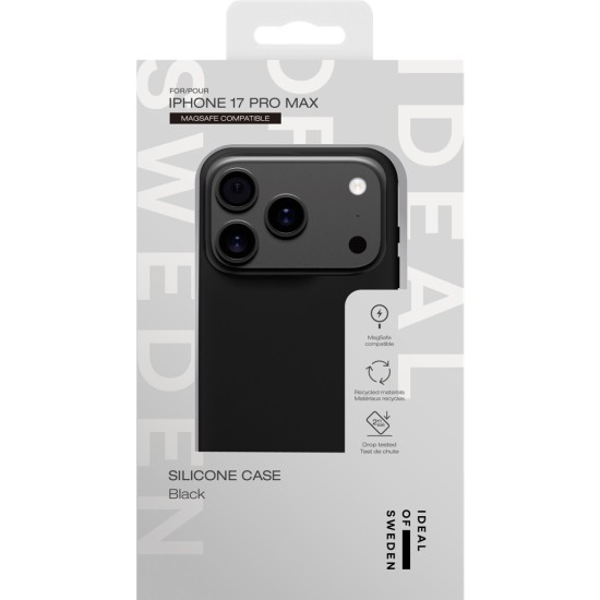 iDeal of Sweden Silicone MagSafe Back Case priekš Apple iPhone 17 Pro - Black - silikona aizmugures apvalks / bampers-vāciņš
