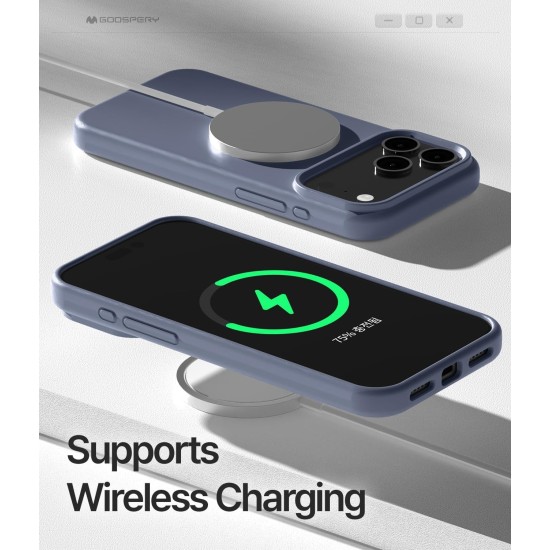 Mercury Pure Silicone Case (Microfiber Soft Touch) with MagSafe priekš Apple iPhone 17 Pro - Ceriņu - matēts silikona aizmugures apvalks (bampers vāciņš)