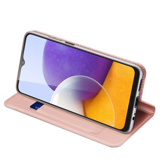 Dux Ducis Skin Pro series priekš Samsung Galaxy A17 4G A175 / A17 5G A176 - Rozā Zelts - sāniski atverams maciņš ar magnētu un stendu