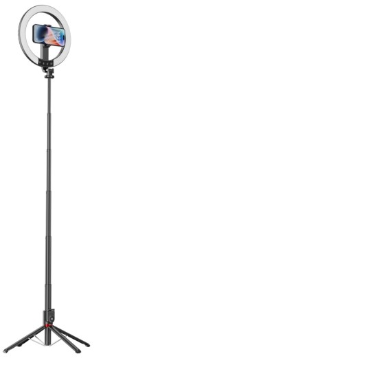 Blavec LED Ring Lamp RGB Full Color 10 inch Tri-Pod 230cm with Bluetooth 5.2 Remote control - Melns - Riņķa lampa / dienas gaismas statīvs / selfija nūja