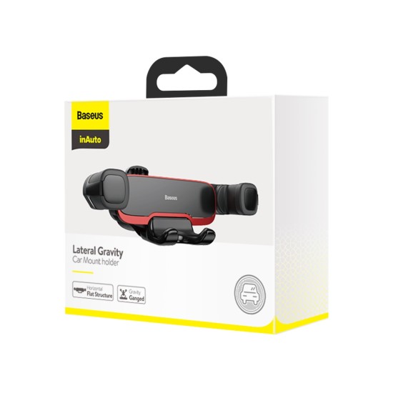 Baseus Lateral Gravity Air Vent Car Holder - Melns - Universāls stiprinājums uz auto ventilācijas režģa