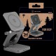 Tactical MagForce Savior 3in1 Wireless Charger 15W for Phone / Watch / Earphones - Pelēks - Universāls induktīvs bezvadu USB lādētājs paliktnis