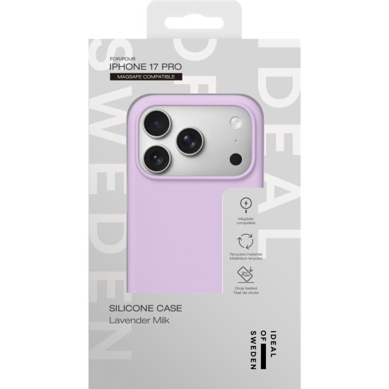 iDeal of Sweden Silicone MagSafe Back Case priekš Apple iPhone 17 Pro - Lavender Milk - silikona aizmugures apvalks / bampers-vāciņš