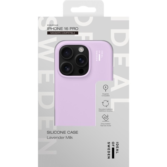 iDeal of Sweden Silicone MagSafe Back Case priekš Apple iPhone 16 Pro - Lavender Milk - silikona aizmugures apvalks / bampers-vāciņš