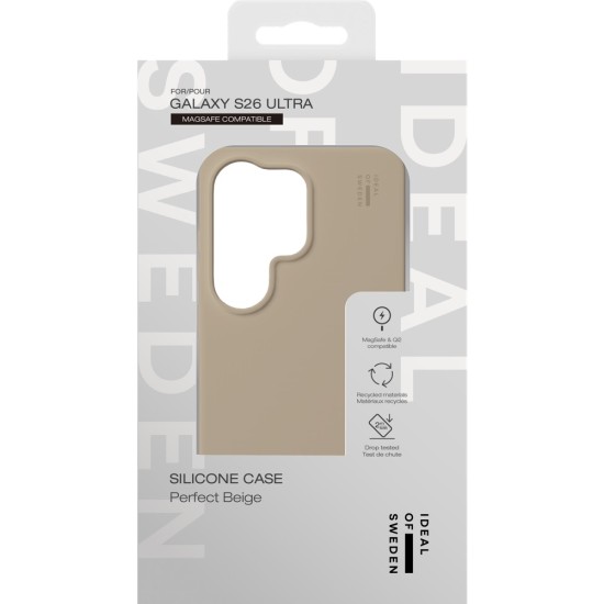 iDeal of Sweden Silicone MagSafe Back Case priekš Samsung Galaxy S26 Ultra 5G - Beige - silikona aizmugures apvalks / bampers-vāciņš
