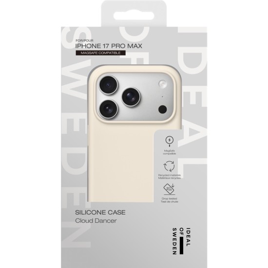 iDeal of Sweden Silicone MagSafe Back Case priekš Apple iPhone 17 Pro Max - Cloud Dancer - silikona aizmugures apvalks / bampers-vāciņš