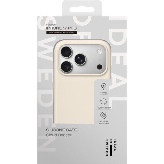 iDeal of Sweden Silicone MagSafe Back Case priekš Apple iPhone 17 Pro - Cloud Dancer - silikona aizmugures apvalks / bampers-vāciņš