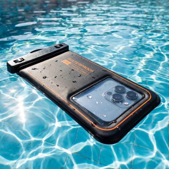 Waterproof Floating Waterproof Case 6.9 inch Vasaras Universāls Vakuuma Ūdens izturīgs maks / kabatiņa - Melns