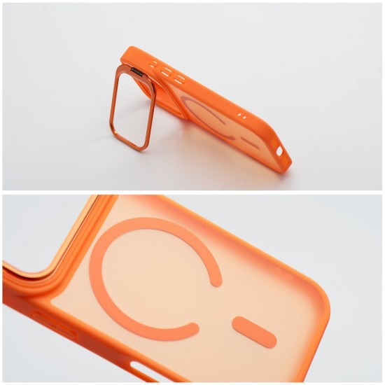 Forcell F-Protect Shadow Stand Premium Back Case with MagSafe priekš Apple iPhone 17 Pro - Oranžs - silikona-plastikāta aizmugures apvalks / bampers-vāciņš