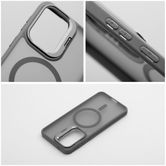 Forcell F-Protect Shadow Stand Premium Back Case with MagSafe priekš Samsung Galaxy A57 5G A576 - Pelēks - silikona-plastikāta aizmugures apvalks / bampers-vāciņš