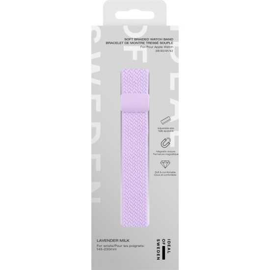 iDeal of Sweden Soft Braid Watch Band priekš Apple Watch 42 / 44 / 45 / 46mm / Ultra 49 mm - Lavender Milk - siksniņa (josta) priekš pulksteņiem