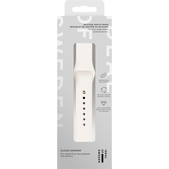 iDeal of Sweden Silicone M-L Watch Band priekš Apple Watch 38 / 40 / 41 mm / Series 10 / 11 (42mm) - Cloud Dancer - silikona siksniņa (josta) priekš pulksteņiem
