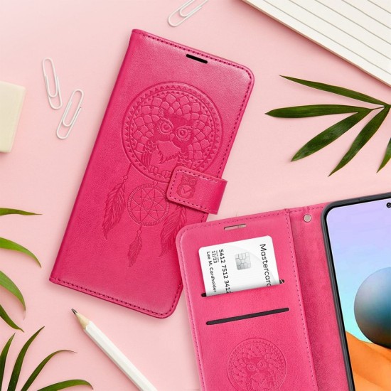Forcell Mezzo Book Case priekš Apple iPhone 15 - Sārts / Sapņu Ķērājs - sāniski atverams maciņš ar stendu un auklu / grāmatveida maks