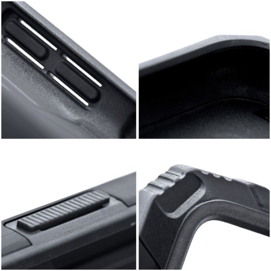 Nitro Armored Hybrid Back Case priekš Samsung Galaxy A27 5G A276 - Melns - triecienizturīgs silikona-plastikāta aizmugures apvalks ar gredzenu / bampers-vāciņš