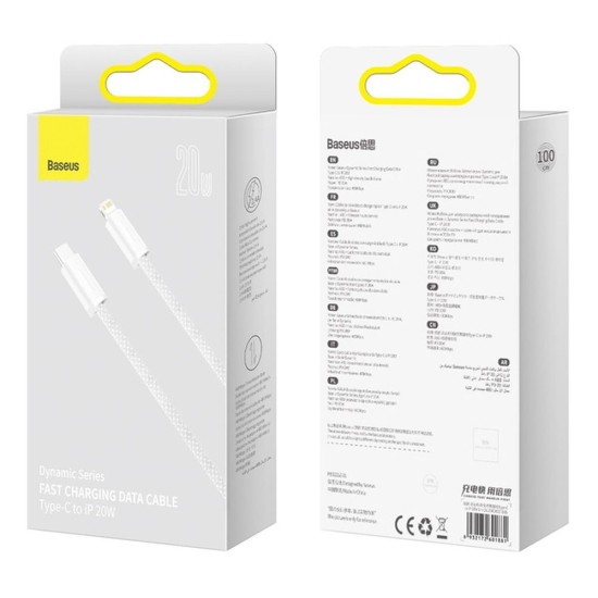 Baseus 2M Dynamic PD 20W Type-C to Ligtning cable - Balts - Apple iPhone / iPad lādēšanas un datu kabelis / vads