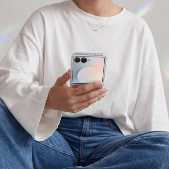 Tech-Protect FlexAir Hybrid Back Case priekš Samsung Galaxy Flip8 5G - Caurspīdīgs - triecienizturīgs silikona aizmugures apvalks / bampers-vāciņš