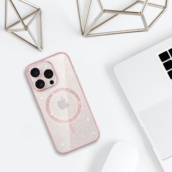 Glitter MagSafe Back Case priekš Apple iPhone 16e / 17e - Прозрачный - силиконовая накладка / бампер-крышка