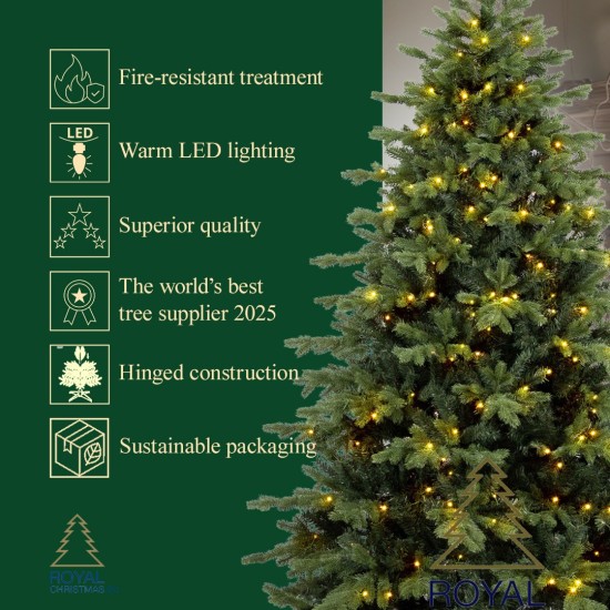 Искусственная рождественская ёлка Spitsbergen Premium из PE/PVC — 300 LED-ламп — 180 см