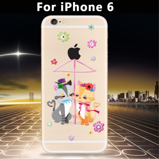 PEPKOO Chic Relief Crystal TPU Cover priekš Apple iPhone 6 Plus / 6S Plus 5.5-inch - Pretty Kittens - silikona aizmugures apvalks (bampers, vāciņš, slim TPU silicone case cover, bumper)
