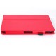 Red Lychee Grain Textured Leather Case Stand for Lenovo IdeaTab A10-70 A7600 - sāniski atverams maciņš ar stendu (ādas maks, grāmatiņa, leather book wallet case cover stand)